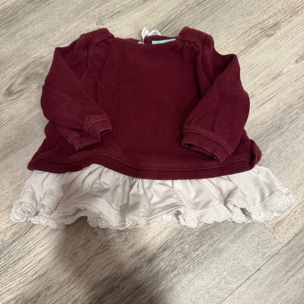 Burgundy and White Kids Sweater Top